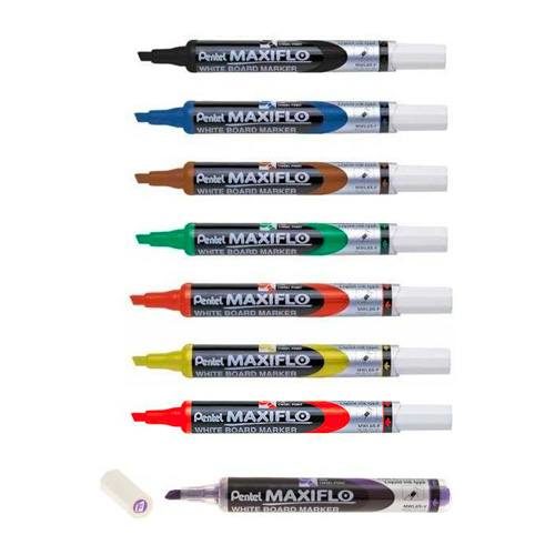 Achetez Marqueur tableau blanc Maxiflo pointe fine biseautée noir MWL6S-A  PENTEL pas cher sur Ma Re..